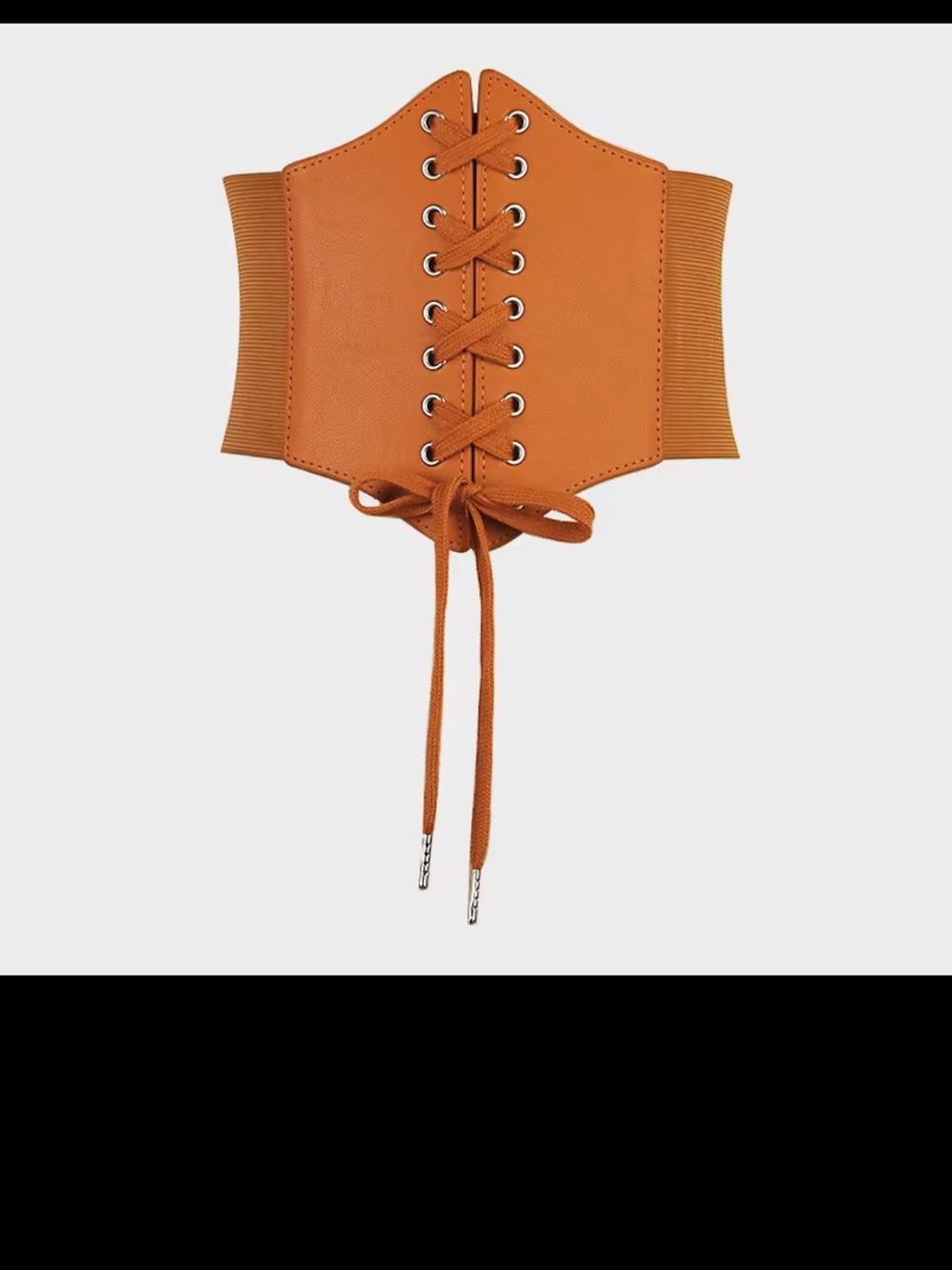 Women's Lace-Up Waist Corset Belt - Rust